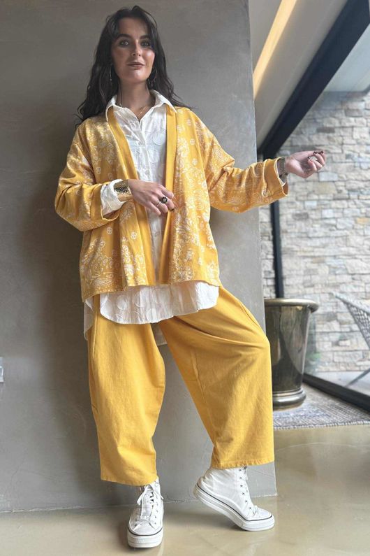 Bandana B Kimono Sweatshirt Jacket Lemonade